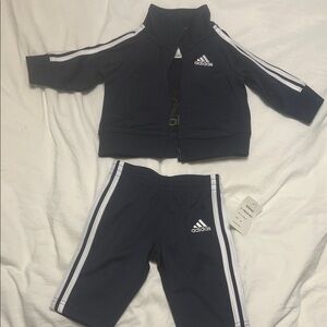 Adidas Baby Dark Navy Blue Tracksuit with White Accents